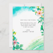 Aloha Pink Floral Beach Moving Notice Aankondiging (Achterkant)