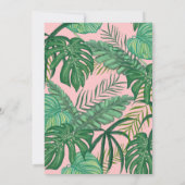 Aloha Pink Hawaiian Tropical Leaves Beach Wedding Kaart (Achterkant)