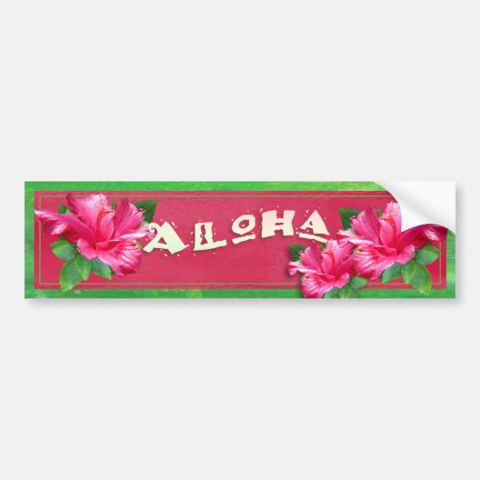 Aloha Pink Hibiscus Decoratieve Bumpersticker (Voorkant)