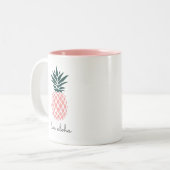 Aloha Pink Pineappel Tweekleurige Koffiemok (Voorkant links)