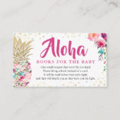 Aloha Pink Pineapple Baby shower Book Request Informatiekaartje (Voorkant)
