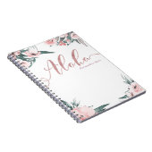 Aloha Pink Tropische Floral Moderne Waterverf Notitieboek (Rechterzijde)
