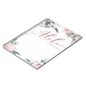Aloha Pink Tropische Floral Moderne Waterverf Notitieboek (Linkerzijde)