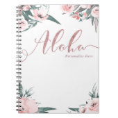 Aloha Pink Tropische Floral Moderne Waterverf Notitieboek (Voorkant)