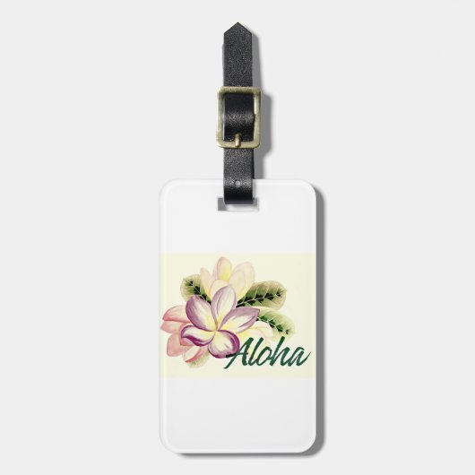 Aloha Plumeria Bagagelabel (Voorkant verticaal)