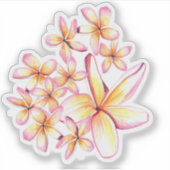 Aloha Plumeria Blossom Hawaiian Sticker (Voorkant)