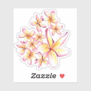Aloha Plumeria Blossom Hawaiian Sticker