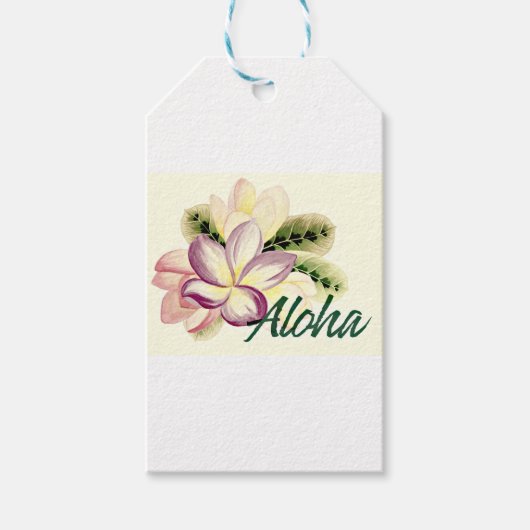 Aloha Plumeria Cadeaulabel (Voorkant)