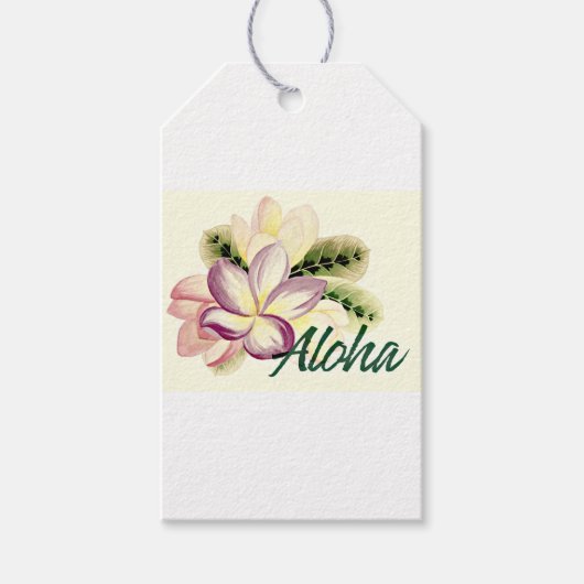 Aloha Plumeria Cadeaulabel (Voorkant)
