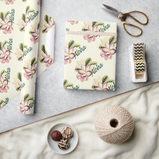 Aloha Plumeria Cadeaupapier (Crafts)