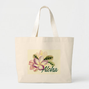 Aloha Plumeria Grote Tote Bag