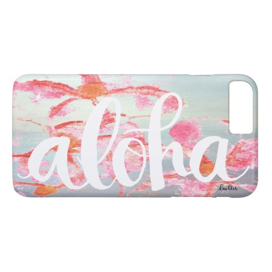 Aloha Plumeria iPhone Case (Achterkant (Horizontaal))