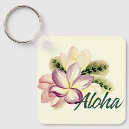 Aloha  Plumeria Island Floral Sleutelhanger
