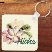 Aloha  Plumeria Island Floral Sleutelhanger (Achterkant)