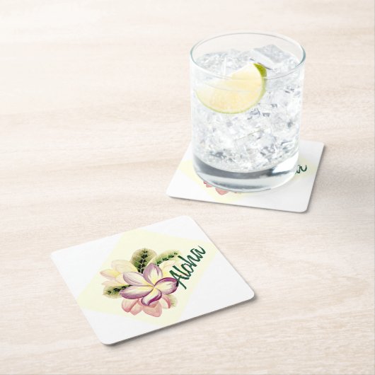 Aloha Plumeria Kartonnen Onderzetters (Insitu)