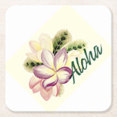 Aloha Plumeria Kartonnen Onderzetters (Voorkant)