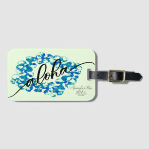 Aloha Plumeria Lei Bag Label Bagagelabel