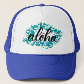 Aloha Plumeria Lei Trucker Hat Pet (Voorkant)