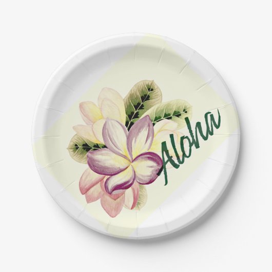 Aloha Plumeria Papieren Bordje (Voorkant)