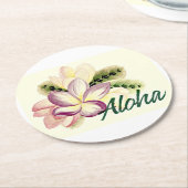 Aloha Plumeria Ronde Kartonnen Onderzetter (Gebogen)