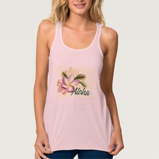 Aloha Plumeria Tanktop (Voorkant)