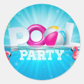Aloha Pool Party Ronde Sticker (Voorkant)