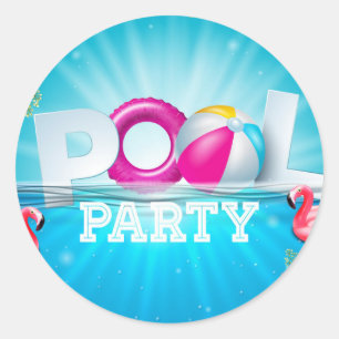 Aloha Pool Party Ronde Sticker