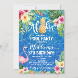 Aloha Pool Party Tropische anananas Birthday Kaart