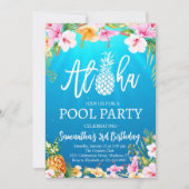 Aloha Pool Party Uitnodiging voor verjaardag (Voorkant)