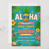 Aloha Pool Party Uitnodiging voor verjaardag (Voorkant)
