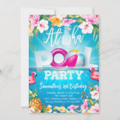 Aloha Pool Party Verjaardag Kaart (Voorkant)