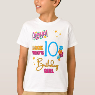 Aloha Pool Summer Birthday Party Colorful Theme T-shirt