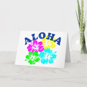 Aloha  Post Card Colorful Hawaiian Flowers Kaart