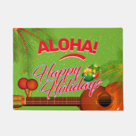 ALOHA Prettige feestdagen met Ukulele en Palm Deurmat