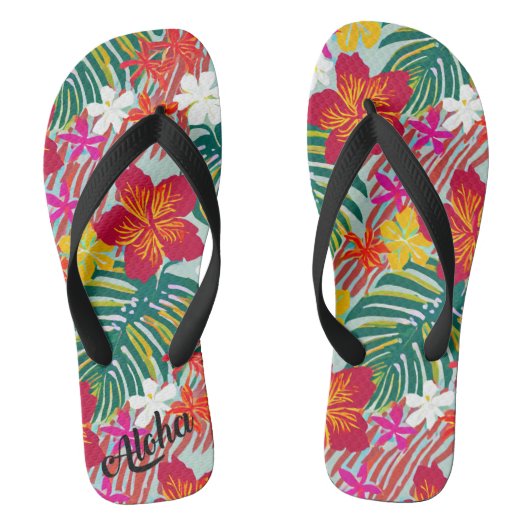 Aloha print slippers - teenslippers (Voetbed)