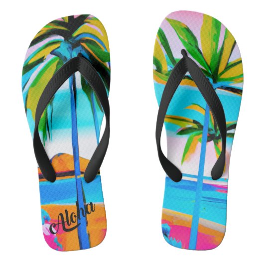 Aloha print slippers - teenslippers (Voetbed)