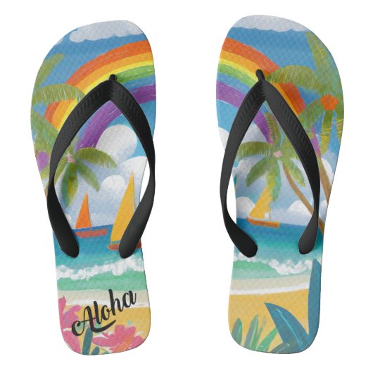 Aloha print slippers - teenslippers (Voetbed)