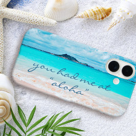 Aloha Quote Hawaii Turquoise Ocean Sandy Beach iPhone 16 Hoesje