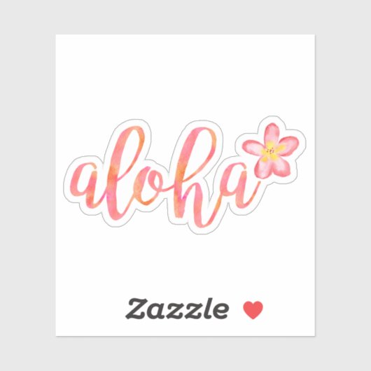 Aloha Quote Hawaii Waterverf Tropisch Sticker (Vel)