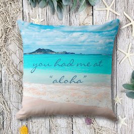 Aloha Quote Turquoise Ocean Hawaii Beach foto Kussen