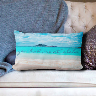 Aloha Quote Turquoise Ocean Sandy Beach foto Kussen