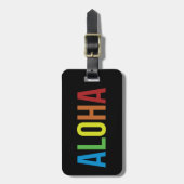 Aloha Rainbow Black Bagagelabel (Voorkant verticaal)