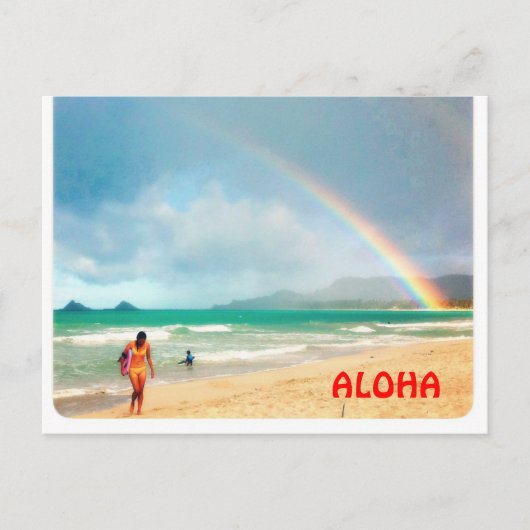 Aloha Rainbow Briefkaart (Voorkant)