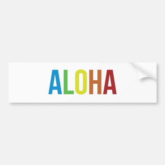 Aloha Rainbow Bumpersticker (Voorkant)