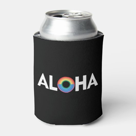 Aloha Rainbow Island Hawaii Pride LGBTQ Blikjeskoeler (Blikje Voorkant)