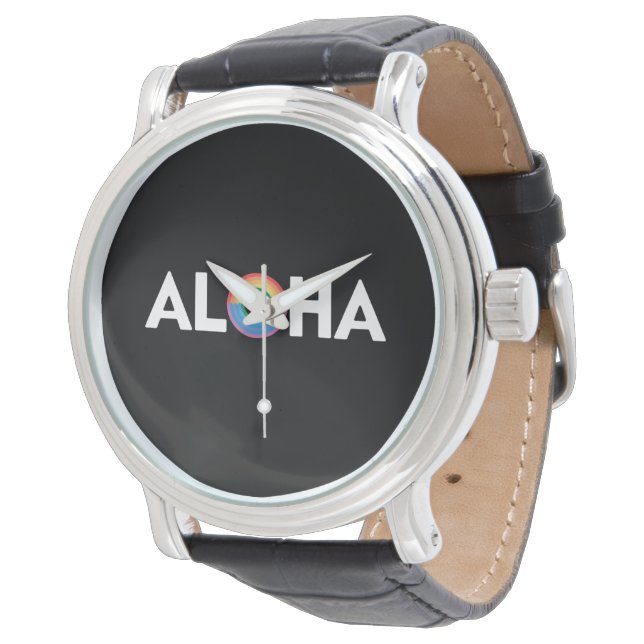 Aloha Rainbow Island Hawaii Pride LGBTQ Horloge (Gekanteld)