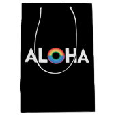 Aloha Rainbow Island Hawaii Pride LGBTQ Medium Cadeauzakje (Voorkant)