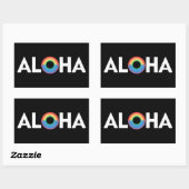 Aloha Rainbow Island Hawaii Pride LGBTQ Rechthoekige Sticker (Vel)