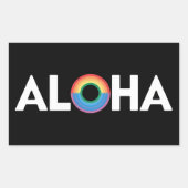 Aloha Rainbow Island Hawaii Pride LGBTQ Rechthoekige Sticker (Voorkant)