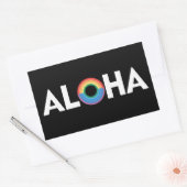 Aloha Rainbow Island Hawaii Pride LGBTQ Rechthoekige Sticker (Envelop)